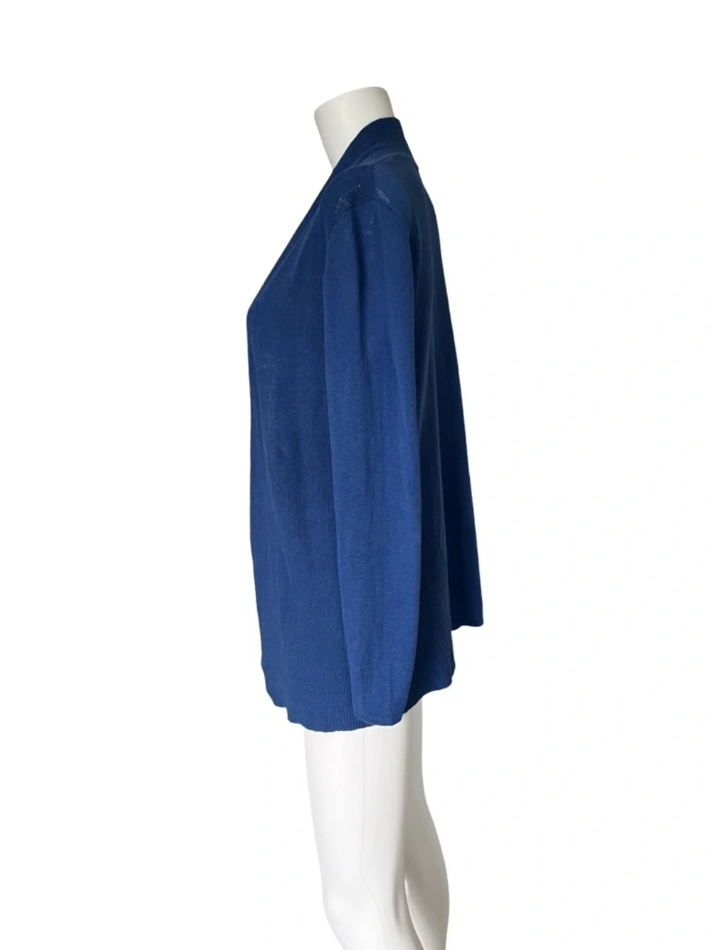 J McLaughlin Blue Open Front Cardigan Sweater Cotton Linen Womens Size Small